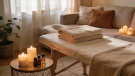 Relaxing massage therapy setting and home wellness treatments in Western Sydney.