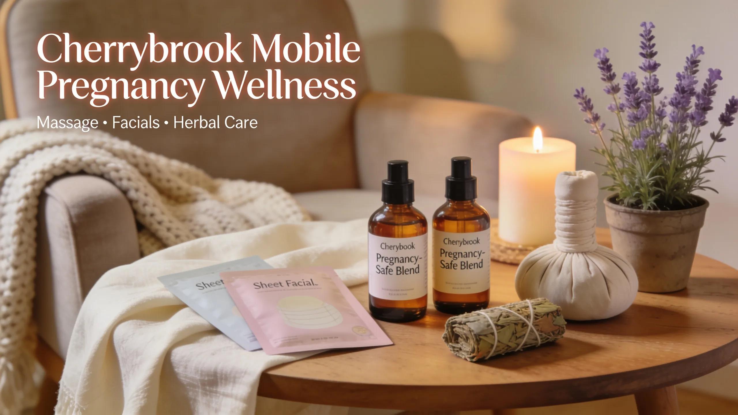 Selection of mobile pregnancy massage and facial treatment options displayed in a relaxing setting